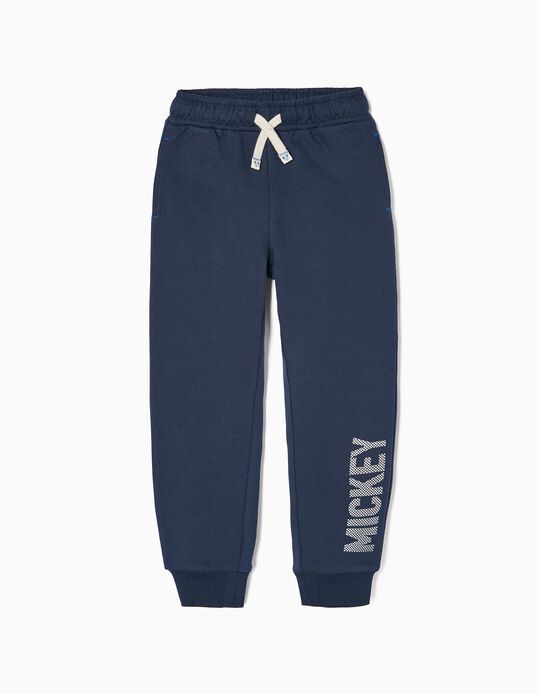 Brushed Cotton Joggers for Boys 'Mickey', Dark Blue