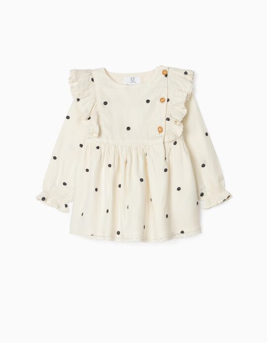 Polka-Dots Blouse for Baby Girls 'Dots', White