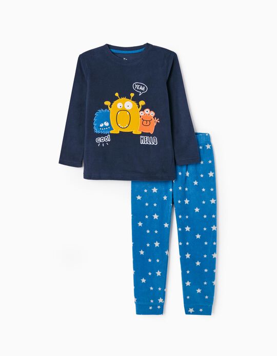 Polar Pyjamas for Boys 'Monsters', Blue