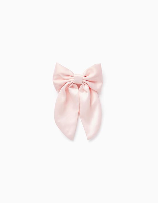 Satin Bow Hair Clip for Baby and Girl, Pink
