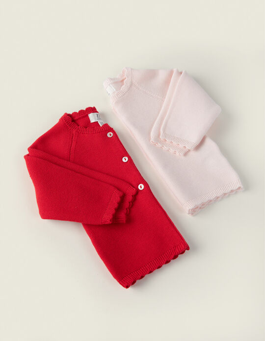 Cardigan for Newborn Baby Girls, Pink