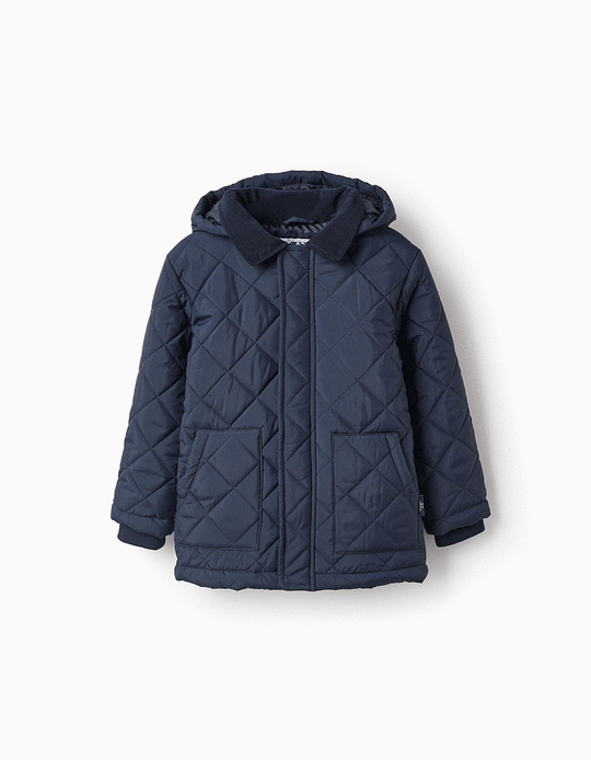 Buy Online Padded Parka with Removable Hood for Boys, Dark Blue