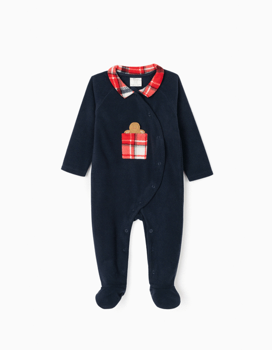 Polar Sleepsuit for Baby Boys 'Gingerbread Man', Dark Blue