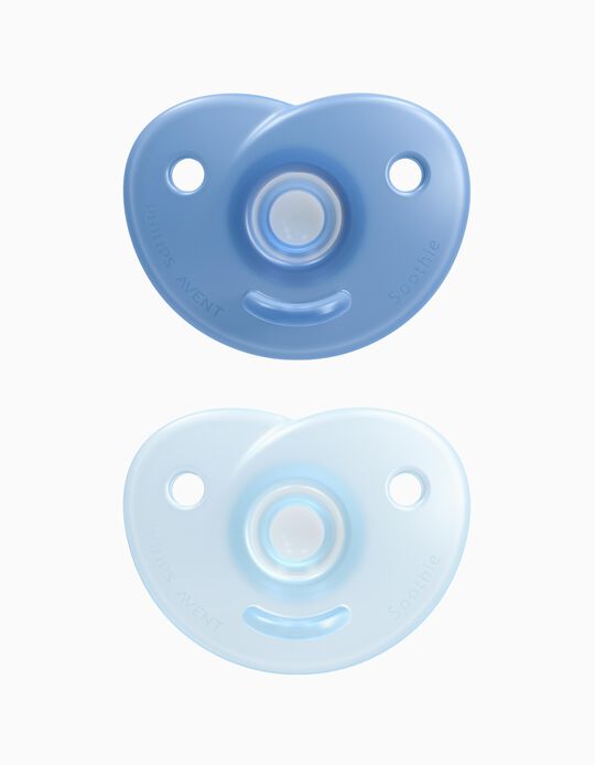 Buy Online 2-Pack Dummies Soothie Silicone Philips Avent Blue 0-6M