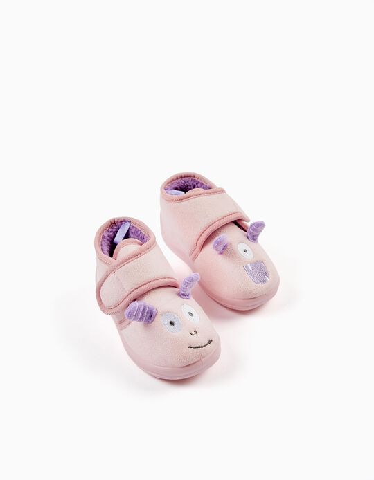 Zapatillas de Casa para Bebé Niña 'Monstruo', Rosa/Lila