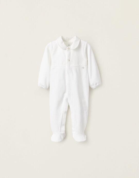 Comprar Online Babygrow de Veludo com Textura para Recém-Nascido, Branco