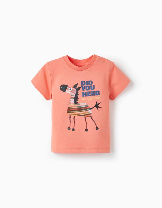 Camiseta de Manga Corta para Bebé Niño 'Did You Herb', Naranja