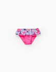 UPF80 Bikini Bottom for Baby Girls 'Marine Corals', Pink