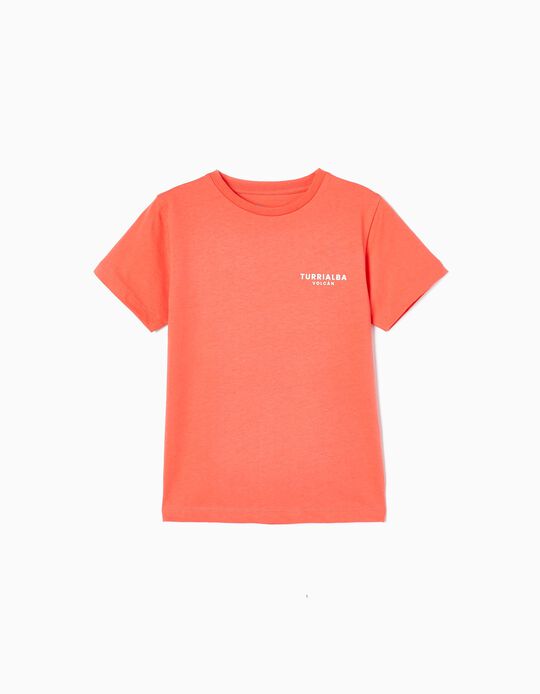 Cotton T-shirt for Boys 'Turrialba', Coral