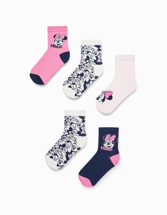5-Pack Cotton Socks for Girls 'Minnie', Multicoloured