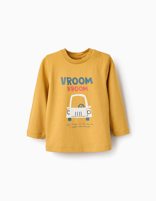 Comprar Online T-shirt de Manga Comprida em Algodão para Bebé Menino 'Capot', Amarelo