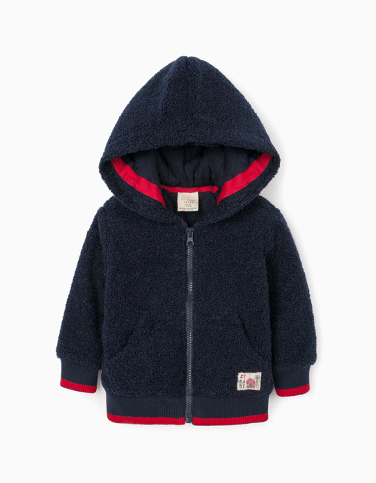 Sherpa Jacket for Baby Boys, Dark Blue
