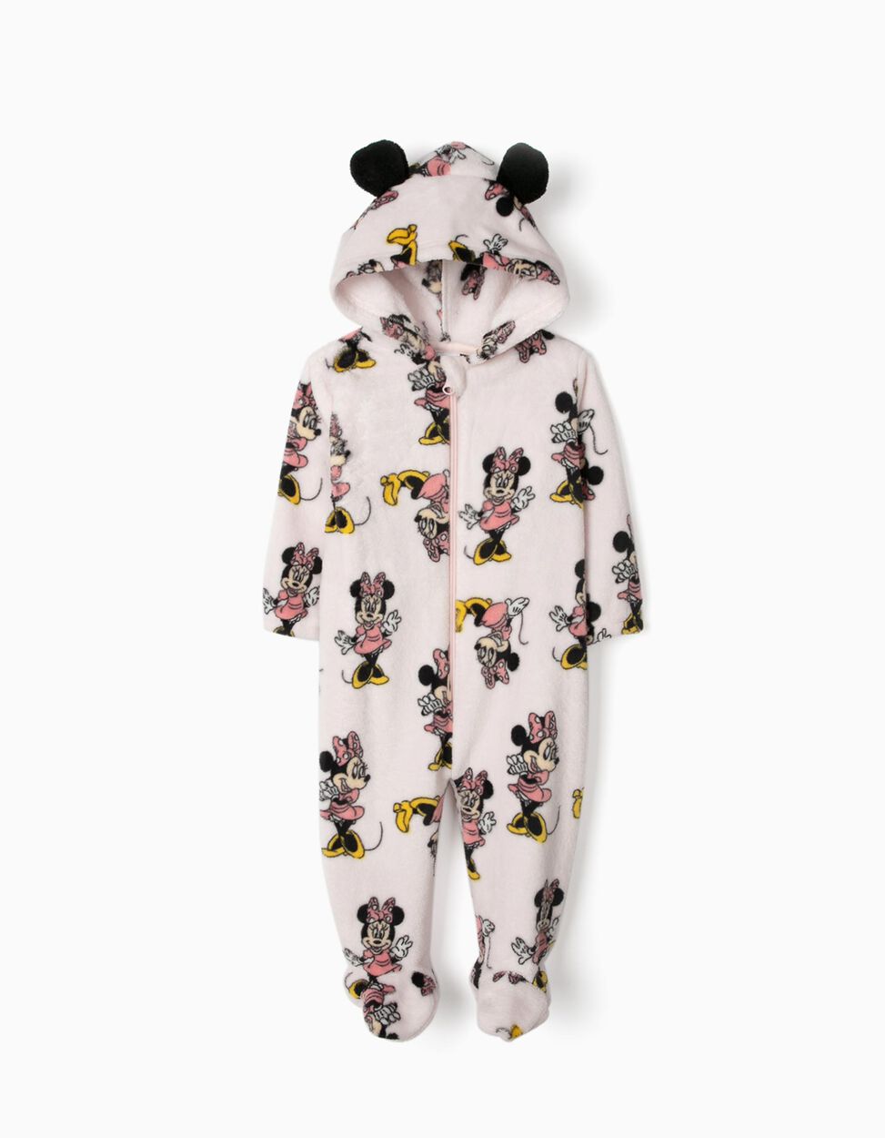 Pyjama Combinaison A Capuche Bebe Fille Minnie Rose Zippy Online