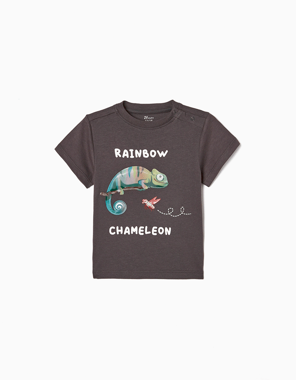 Comprar Online T-shirt de Algodão para Bebé Menino 'Camaleão', Cinza Escuro