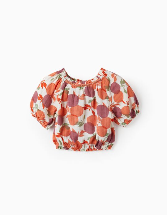 Short Blouse with Beads for Girls 'Apricots', Multicolour