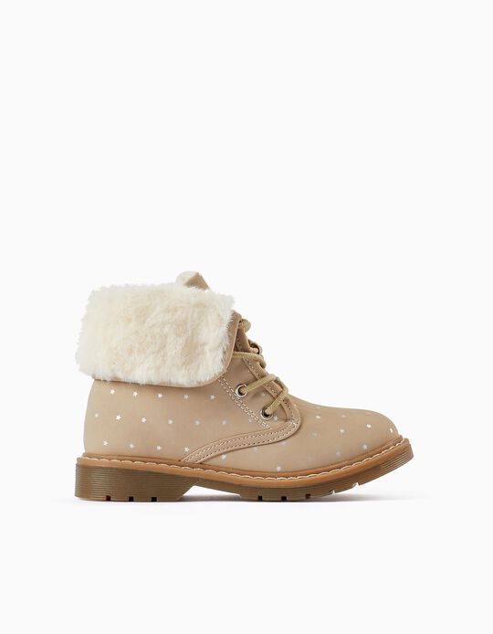Boots with Fur Lining for Girls 'Stars', Beige