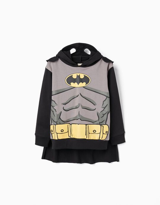 Hooded Sweatshirt with Mask and Cape for Boys 'Batman', Black