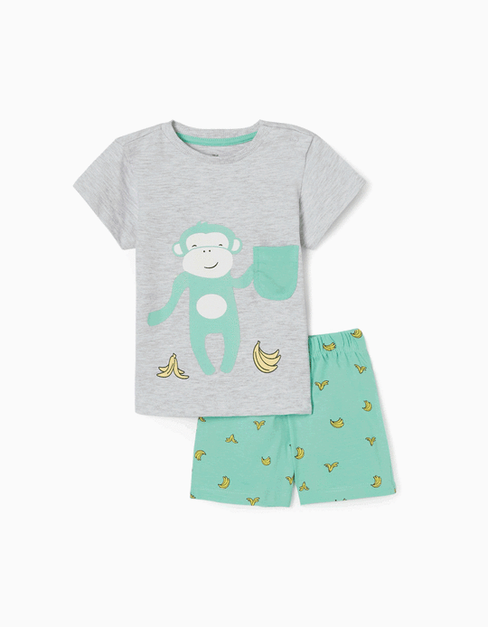 Pyjama Bébé Garçon 'Banana', Vert D'Eau/Gris