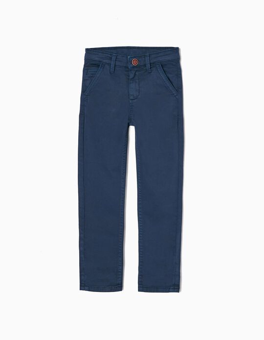 Chino Trousers for Boys 'Skinny Fit', Dark Blue