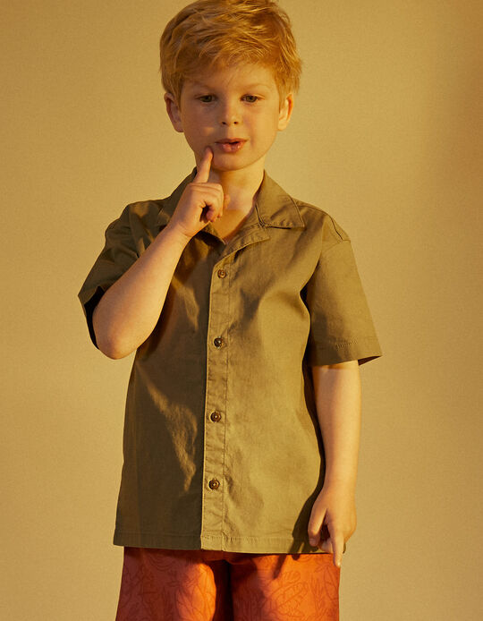 Shirt in Cotton Twill for Boys, Green