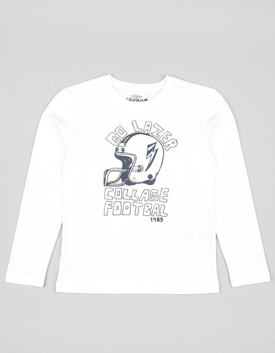 Comprar Online T-shirt de Manga Comprida para Menino 'Go Lazer', Branco