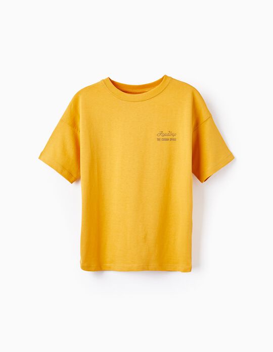 Camiseta de Algodón para Niño 'Roadtrip', Amarillo