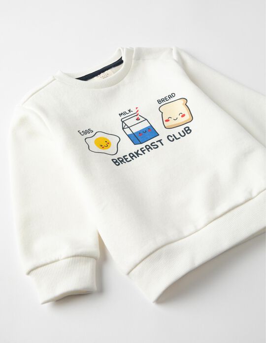 Sweatshirt for Baby Boys 'Breakfast Club', White