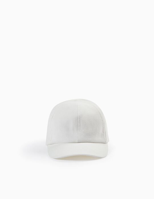 Cotton Cap for Girls, White
