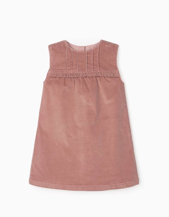 Corduroy Dress for Baby Girls, Pink