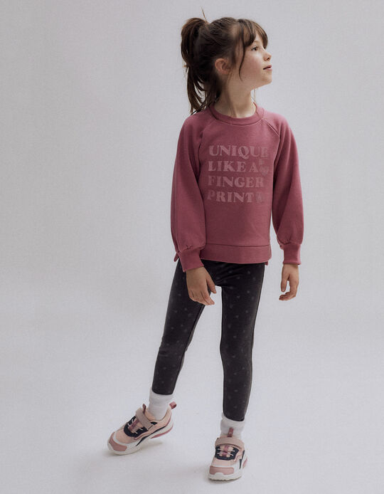 Sweatshirt for Girls 'Fingerprint', Pink