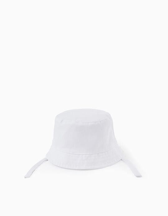 Sombrero de Algodón para Bebé y Recién Nacido, Blanco