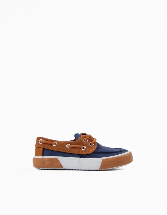 Deck Shoes for Baby Boys, Dark Blue/Brown