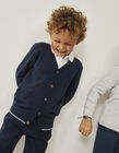 Cardigan with Elbow Pads for Boys, Dark Blue