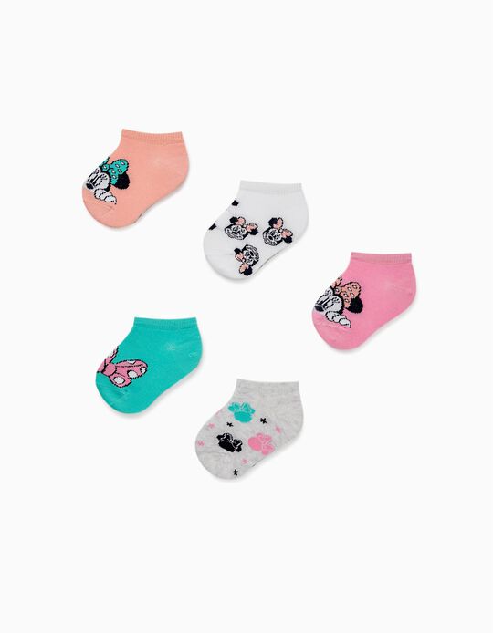 5 Pairs of Socks for Baby Girls 'Minnie', Multicoloured