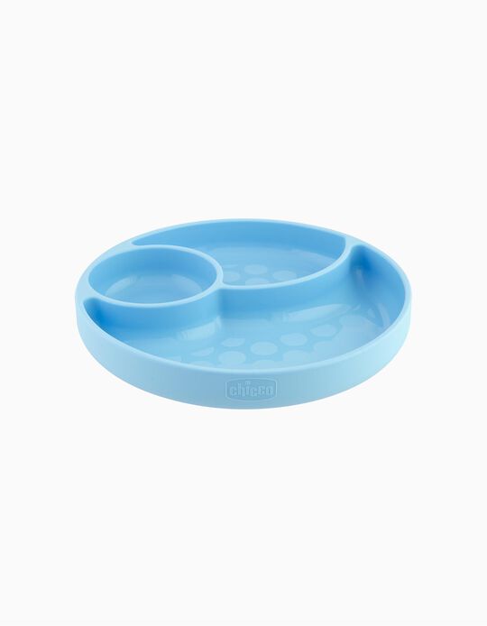 Acheter en ligne Assiette à compartiments en silicone Eat Easy Chicco bleue