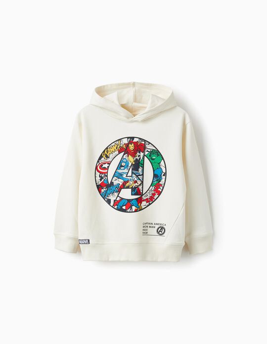 Buy Online Hooded Cotton Sweatshirt for Boys 'The Avengers - Marvel', White