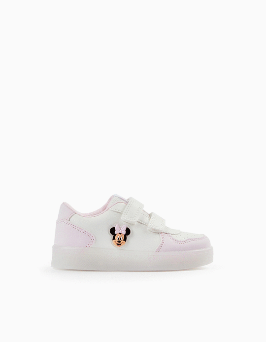 Comprar Online Zapatillas con Luces para Bebé Niña 'Minnie', Blanco/Rosa