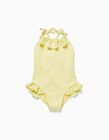 Swimsuit with English Embroidery for Girls, Yellow