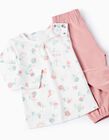 Comprar Online Pijama de Algodão para Bebé Menina 'Floresta', Branco/Rosa