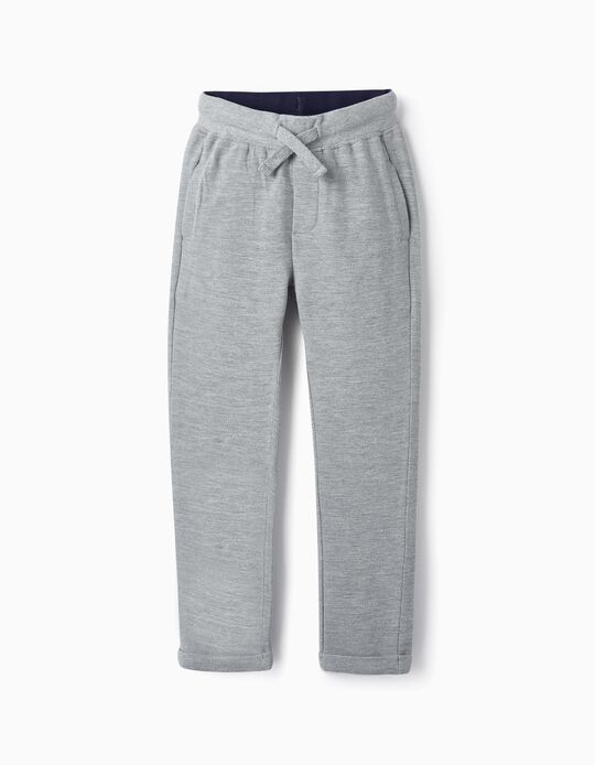 Textured Joggers for Boys, Light Grey