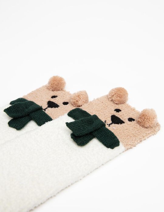 Calcetines Navideños para Niños 'X-Mas Bear', Camel
