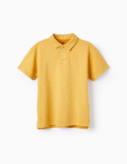 Camiseta-Polo de Algodón para Niño, Amarillo