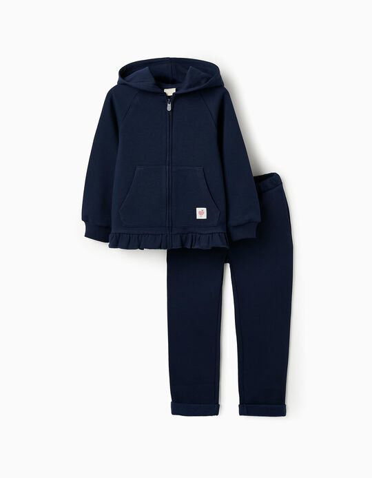 Buy Online Tracksuit with Ruffles for Girls, Dark Blue