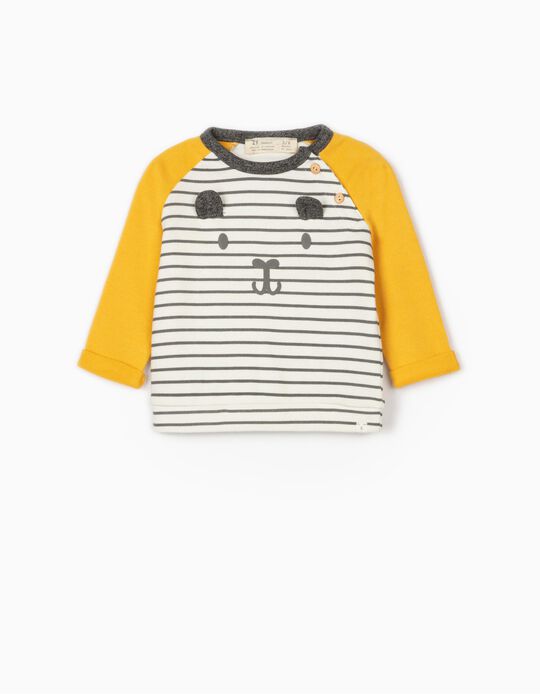 Sweatshirt for Newborn Baby Boys, 'Cute Bear', Yellow/Grey/White