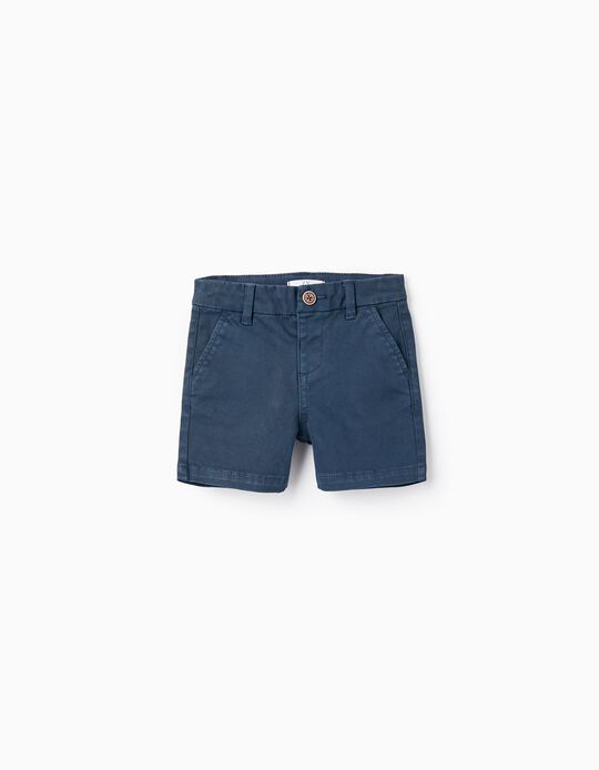 Twill Shorts for Baby Boy, Dark Blue