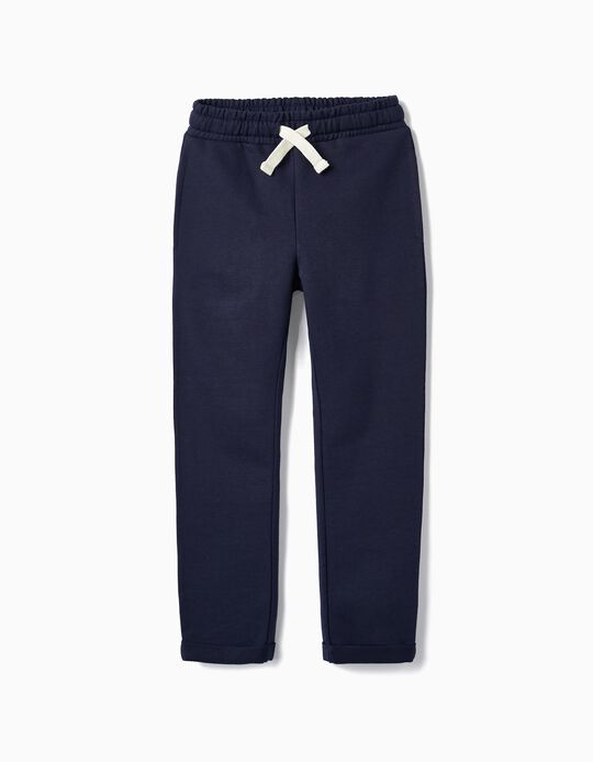 Cotton Joggers for Girls, Dark Blue