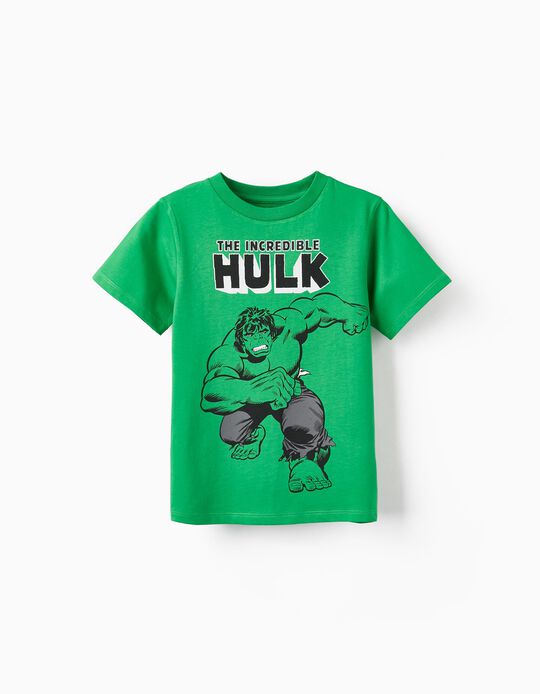 Camiseta de Algodón para Niño 'Hulk', Verde