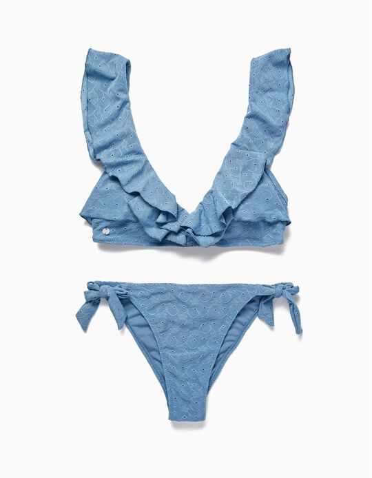 Bikini with Ruffles for Adult 'You&Me', Blue