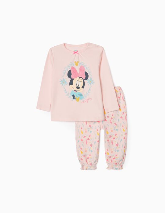 Pyjama Manches Longues Bébé Fille 'Nature Minnie', Rose