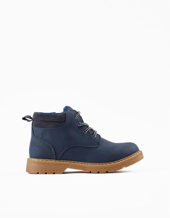 Faux Suede Boots for Boys, Dark Blue